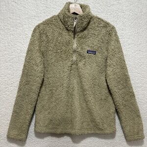 Patagonia Women's 1/4 Zip Pullover Khaki Beige Los Gatos Fleece Size Medium